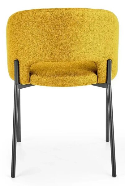 Scaun K373, galben/negru, stofa clasica/metal, 51x57x77 cm