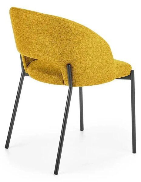 Scaun K373, galben/negru, stofa clasica/metal, 51x57x77 cm