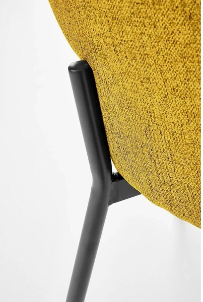 Scaun K373, galben/negru, stofa clasica/metal, 51x57x77 cm