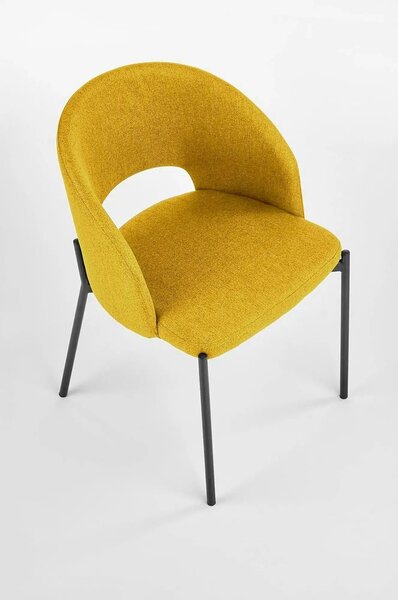 Scaun K373, galben/negru, stofa clasica/metal, 51x57x77 cm