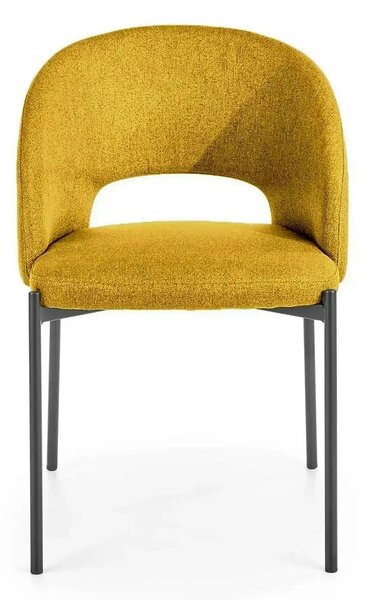 Scaun K373, galben/negru, stofa clasica/metal, 51x57x77 cm