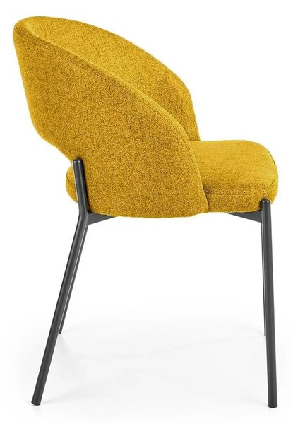 Scaun K373, galben/negru, stofa clasica/metal, 51x57x77 cm