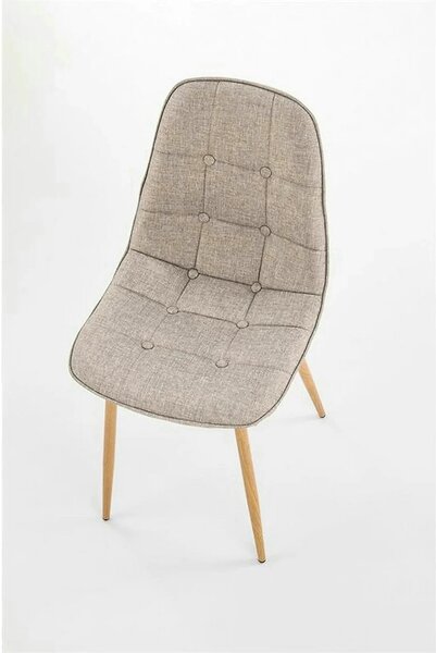 Scaun K316, bej/stejar, stofa clasica/metal, 44x56x87 cm