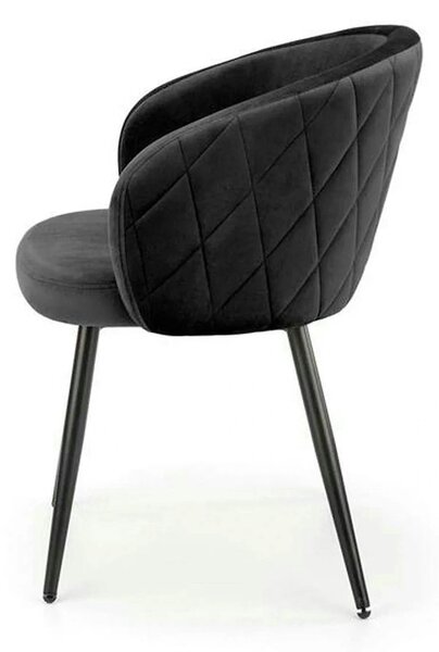 Scaun K430, negru, stofa catifelata/metal, 61x54x77 cm