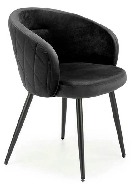 Scaun K430, negru, stofa catifelata/metal, 61x54x77 cm