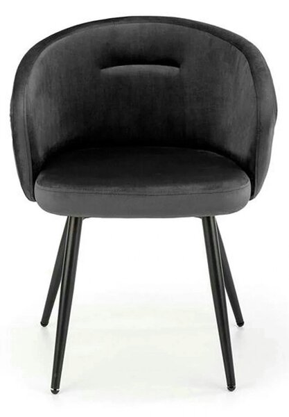 Scaun K430, negru, stofa catifelata/metal, 61x54x77 cm