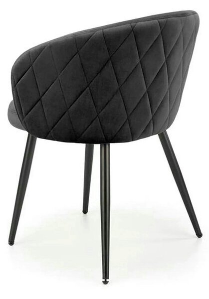 Scaun K430, negru, stofa catifelata/metal, 61x54x77 cm