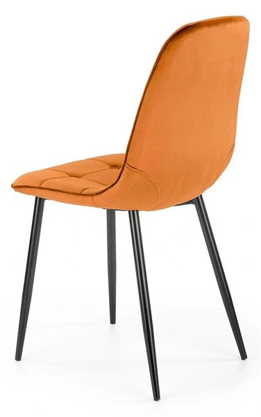 Scaun K417, caramiziu, stofa catifelata/metal, 44x56x87 cm