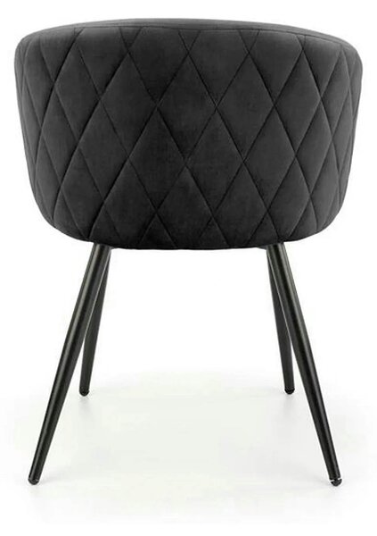 Scaun K430, negru, stofa catifelata/metal, 61x54x77 cm