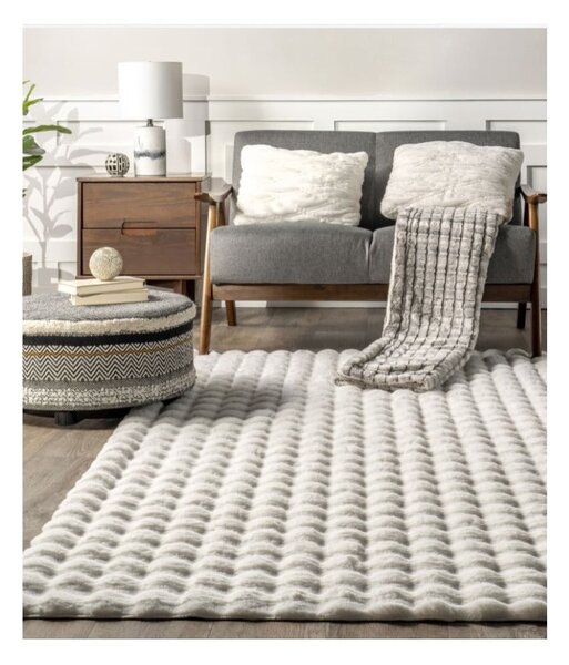 Covor alb lavabil 150x230 cm Bubble White – Mila Home