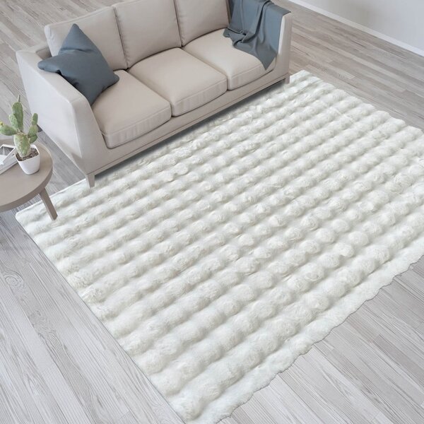 Covor alb lavabil 150x230 cm Bubble White – Mila Home