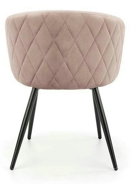 Scaun K430, bej/negru, stofa catifelata/metal, 61x54x77 cm