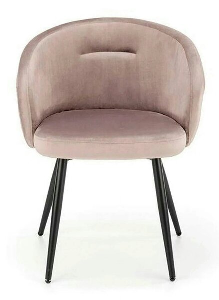Scaun K430, bej/negru, stofa catifelata/metal, 61x54x77 cm