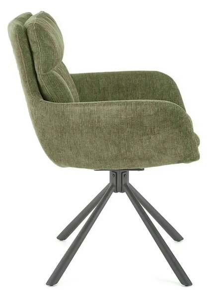 Scaun rotativ K495, verde/negru, stofa clasica/metal, 60x65x87 cm
