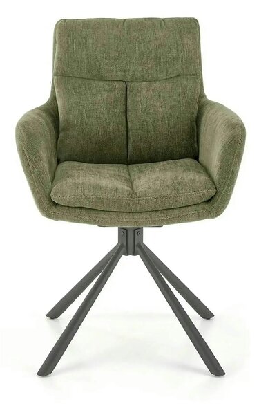Scaun rotativ K495, verde/negru, stofa clasica/metal, 60x65x87 cm
