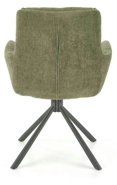 Scaun rotativ K495, verde/negru, stofa clasica/metal, 60x65x87 cm