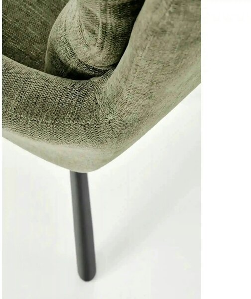 Scaun rotativ K495, verde/negru, stofa clasica/metal, 60x65x87 cm