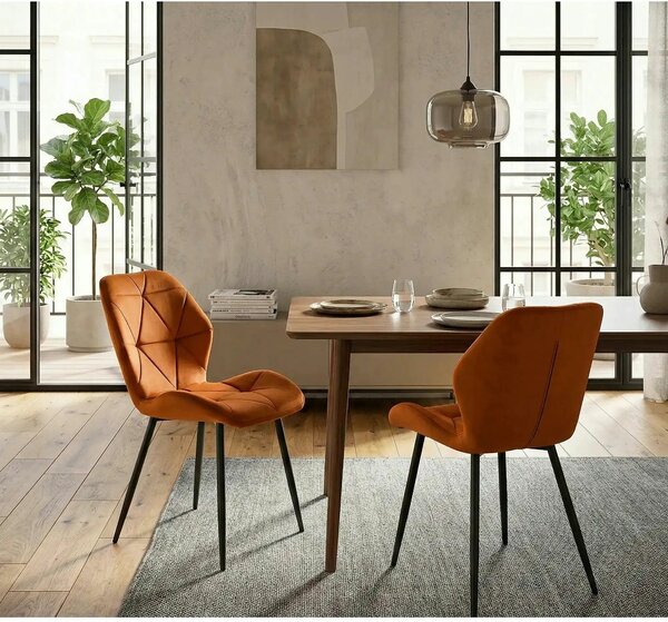 Scaun bucatarie material textil K453, caramiziu, 48x53x86 cm