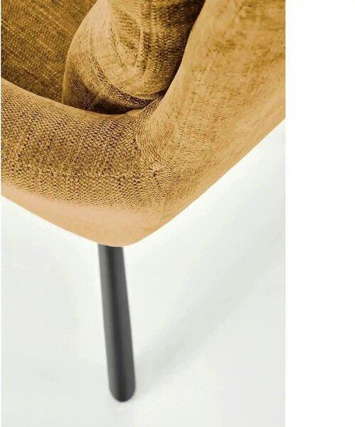 Scaun pentru living rotativ K495, galben/negru, stofa clasica/metal, 6