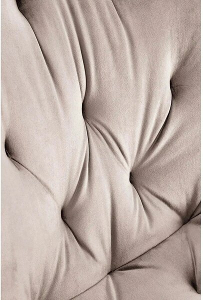 Scaun rotativ K519, bej/negru, stofa catifelata/metal, 54x63x86 cm