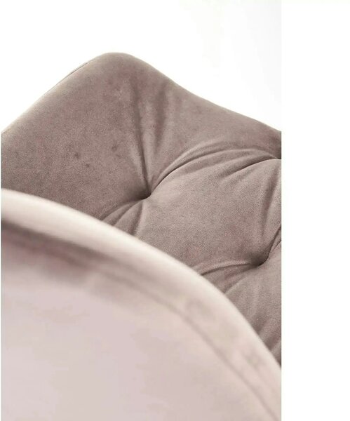 Scaun rotativ K519, bej/negru, stofa catifelata/metal, 54x63x86 cm