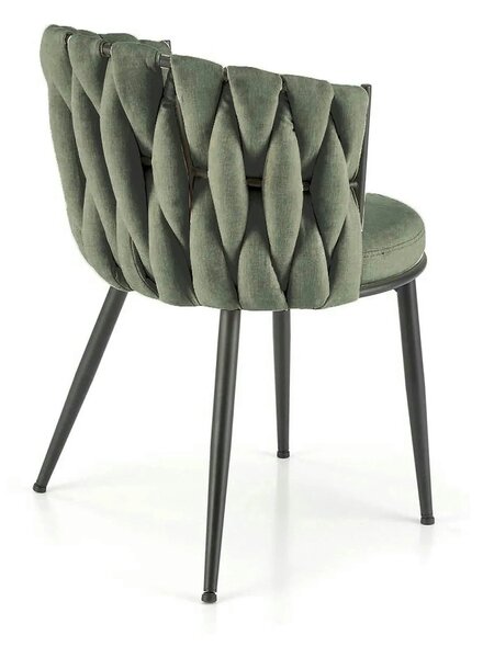 Scaun K516, verde/negru, stofa clasica/metal, 57x60x79 cm