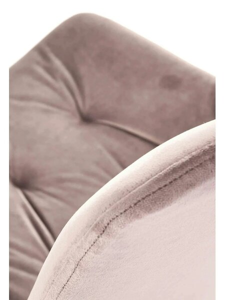 Scaun rotativ K519, bej/negru, stofa catifelata/metal, 54x63x86 cm