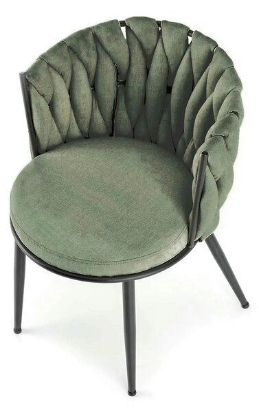 Scaun K516, verde/negru, stofa clasica/metal, 57x60x79 cm