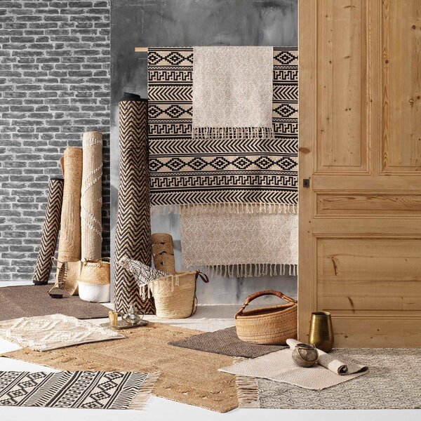 Covor negru-natural 120x170 cm Zigzag – douceur d'intérieur