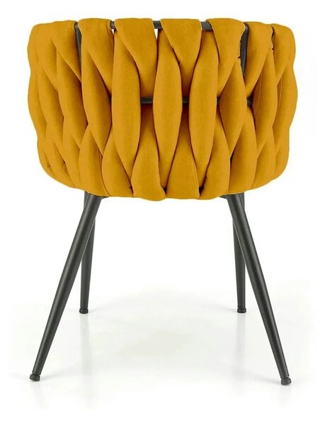 Scaun K516, galben/negru, stofa clasica/metal, 57x60x79 cm