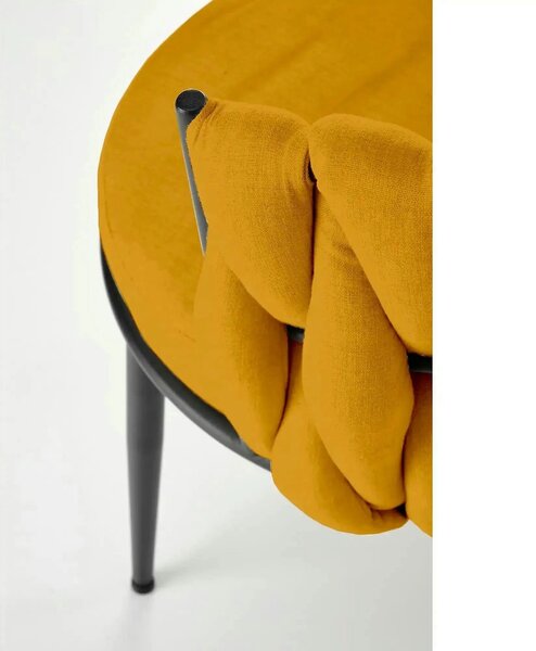 Scaun K516, galben/negru, stofa clasica/metal, 57x60x79 cm