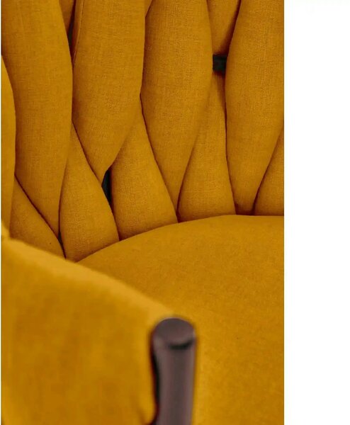 Scaun K516, galben/negru, stofa clasica/metal, 57x60x79 cm
