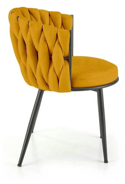 Scaun K516, galben/negru, stofa clasica/metal, 57x60x79 cm