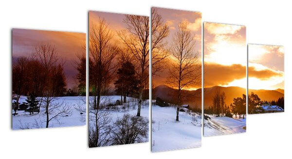 Tablou de peisaj de iarnă (150x70cm)