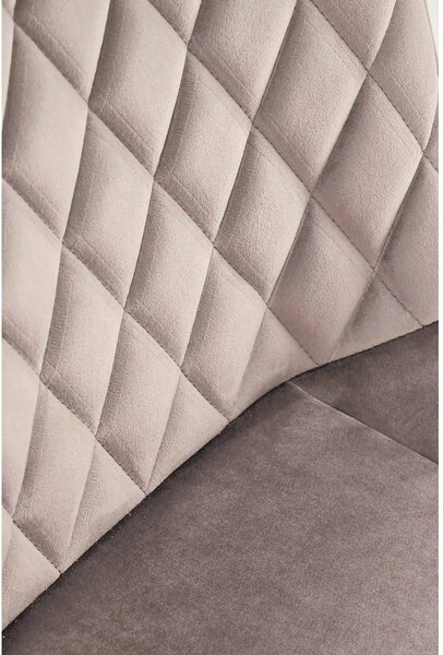 Scaun rotativ bucatarie K520, bej/negru, stofa catifelata/metal, 45x63