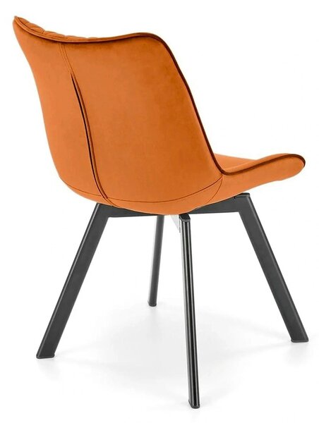 Scaun rotativ K520, caramiziu/negru, stofa catifelata/metal, 45x63x80