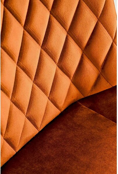 Scaun rotativ K520, caramiziu/negru, stofa catifelata/metal, 45x63x80