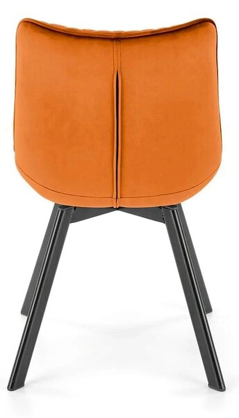 Scaun rotativ K520, caramiziu/negru, stofa catifelata/metal, 45x63x80