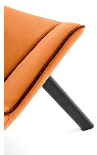 Scaun rotativ K520, caramiziu/negru, stofa catifelata/metal, 45x63x80