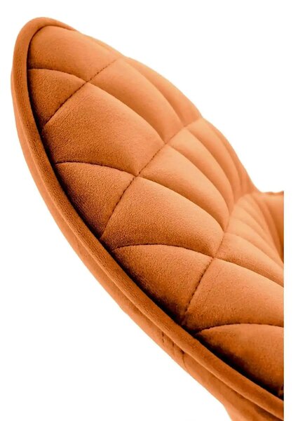 Scaun rotativ K520, caramiziu/negru, stofa catifelata/metal, 45x63x80