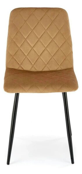 Scaun K525, bej/negru, stofa catifelata/metal, 45x55x89 cm