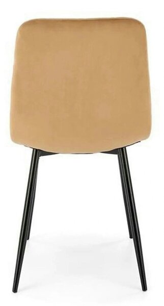 Scaun K525, bej/negru, stofa catifelata/metal, 45x55x89 cm