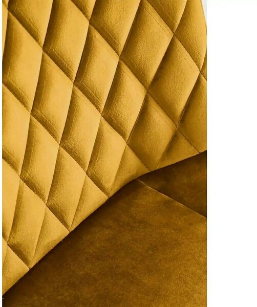 Scaun rotativ K520, galben mustar/negru, stofa catifelata/metal, 45x63
