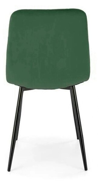Scaun K525, verde inchis/negru, stofa catifelata/metal, 45x55x89 cm