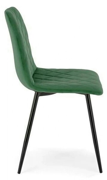 Scaun K525, verde inchis/negru, stofa catifelata/metal, 45x55x89 cm