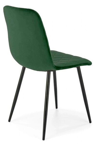 Scaun K525, verde inchis/negru, stofa catifelata/metal, 45x55x89 cm