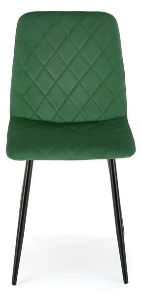 Scaun K525, verde inchis/negru, stofa catifelata/metal, 45x55x89 cm