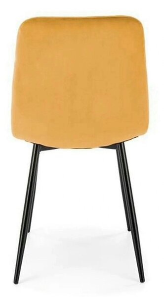Scaun K525, galben/negru, stofa catifelata/metal, 45x55x89 cm