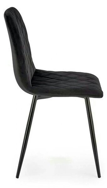 Scaun K525, negru, stofa catifelata/metal, 45x55x89 cm