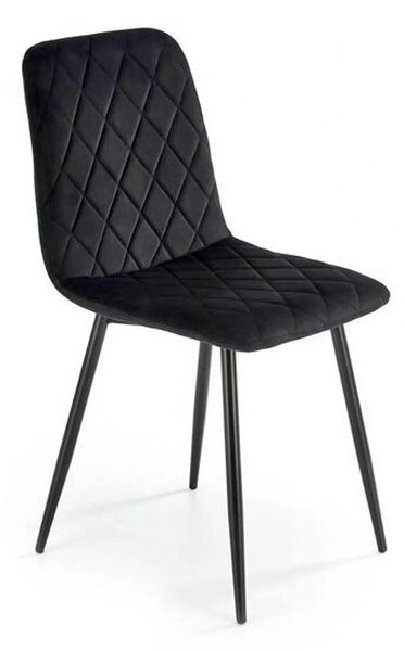 Scaun K525, negru, stofa catifelata/metal, 45x55x89 cm